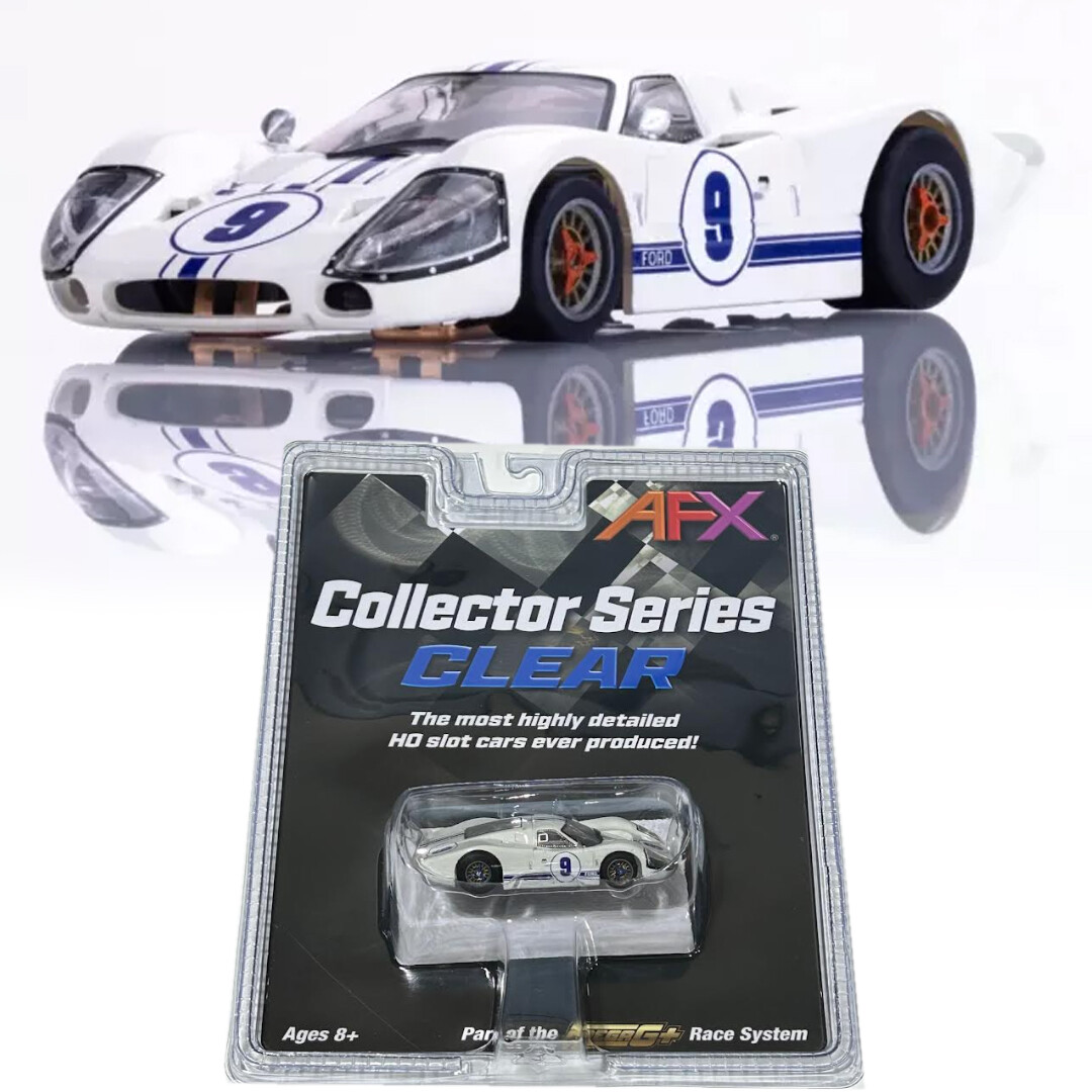 AFX 22078 Mega G+ Ford GT40 Mark IV #9 White HO Slot Race Car