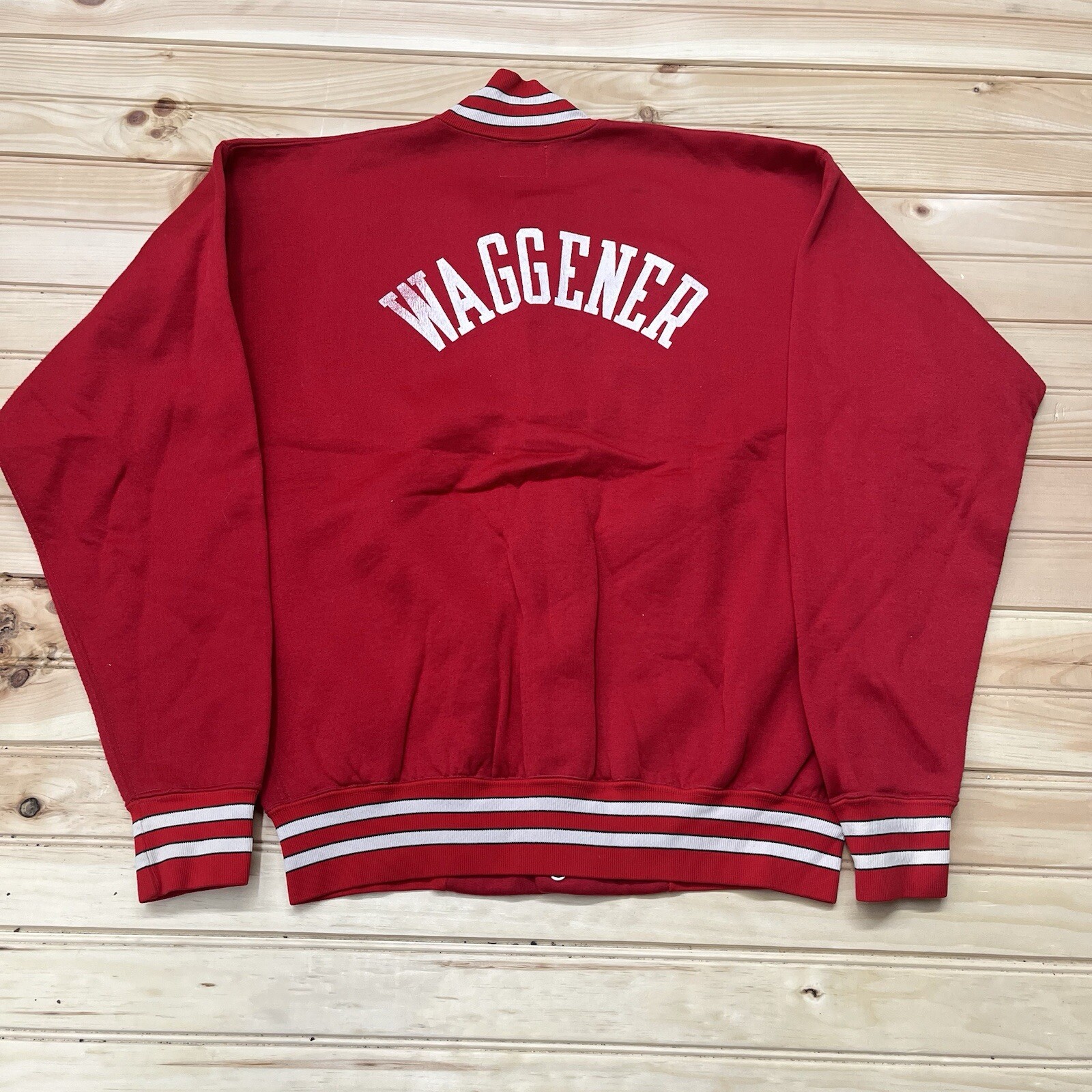 Vintage 50s Champion Waggener Wildcats High School Bomber Jacket  Size Large Red