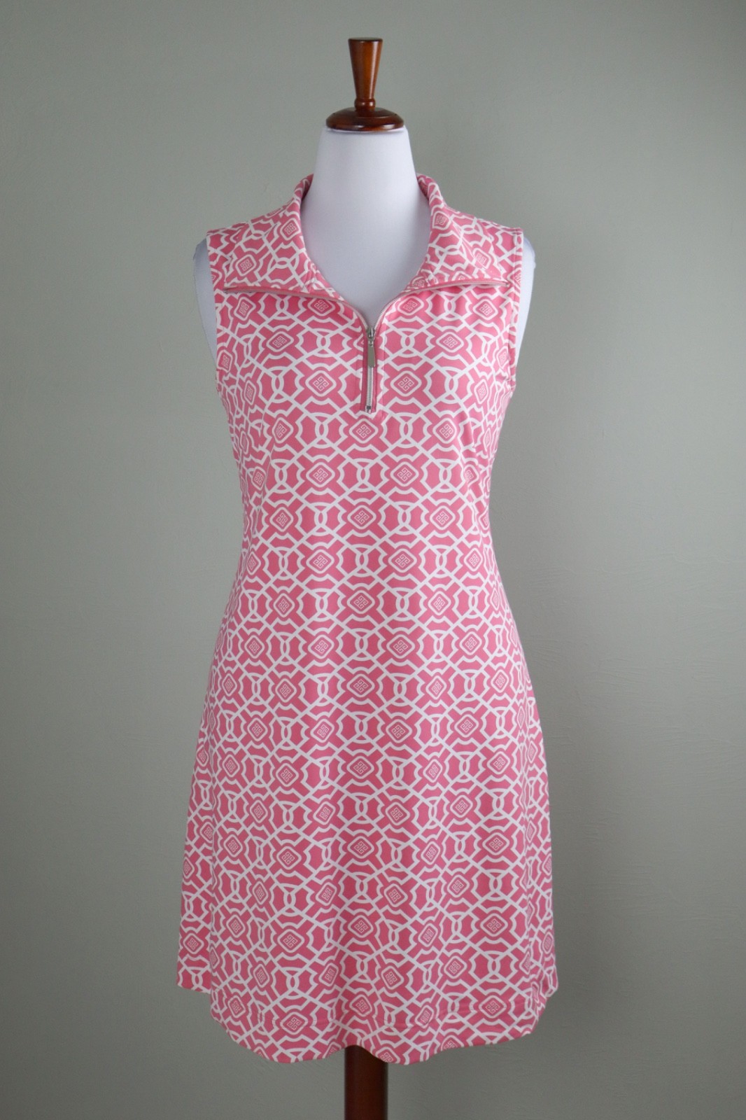 LULU B $118 Smooth Stretch Sleeveless Collared 1/2 Zip Dress Size Large