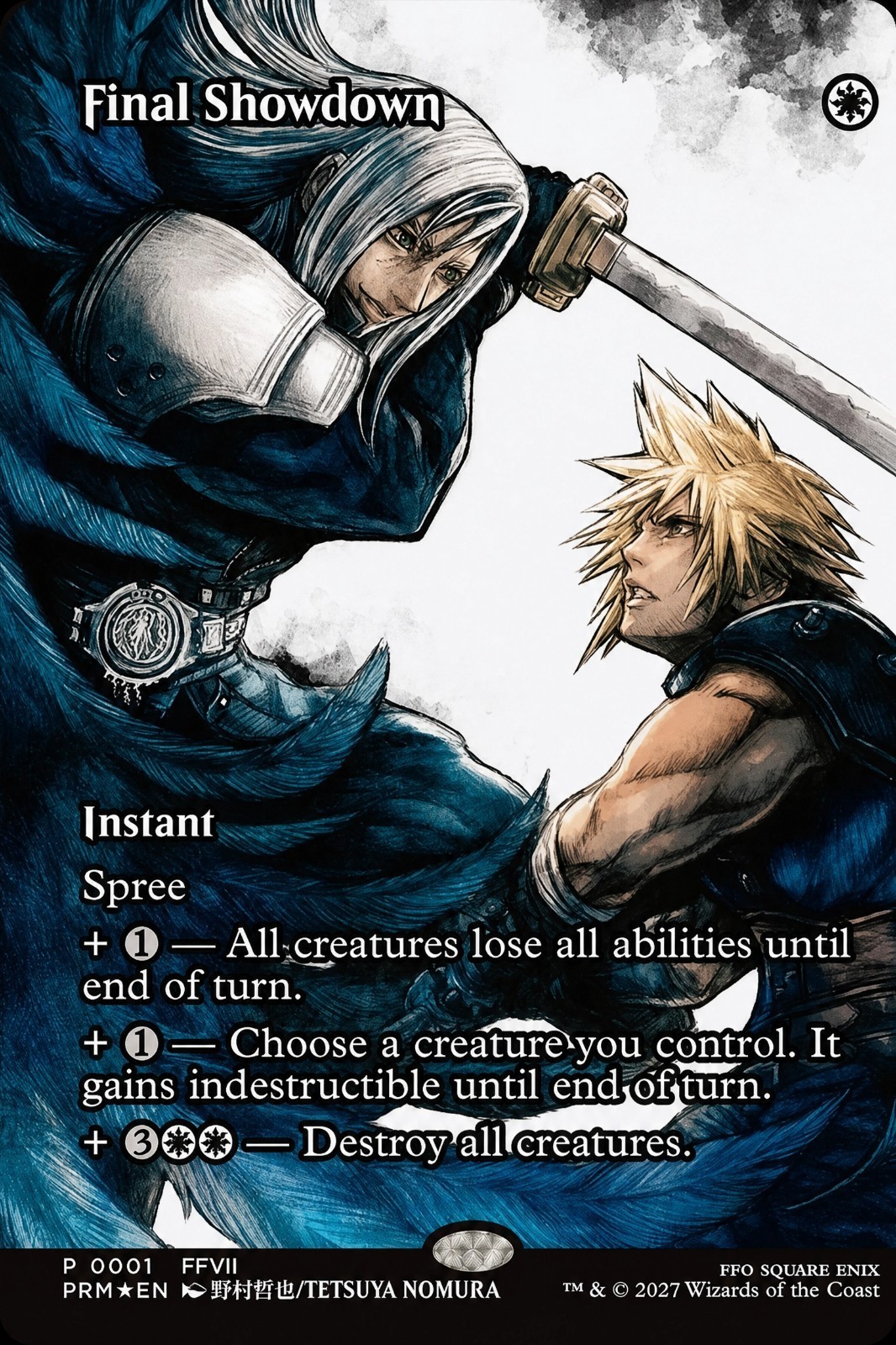 Final Showdown (Borderless) Foil Final Fantasy Promo Playtest Card Final Showdown (Borderless) Foil Final Fantasy Promo Playtest Card