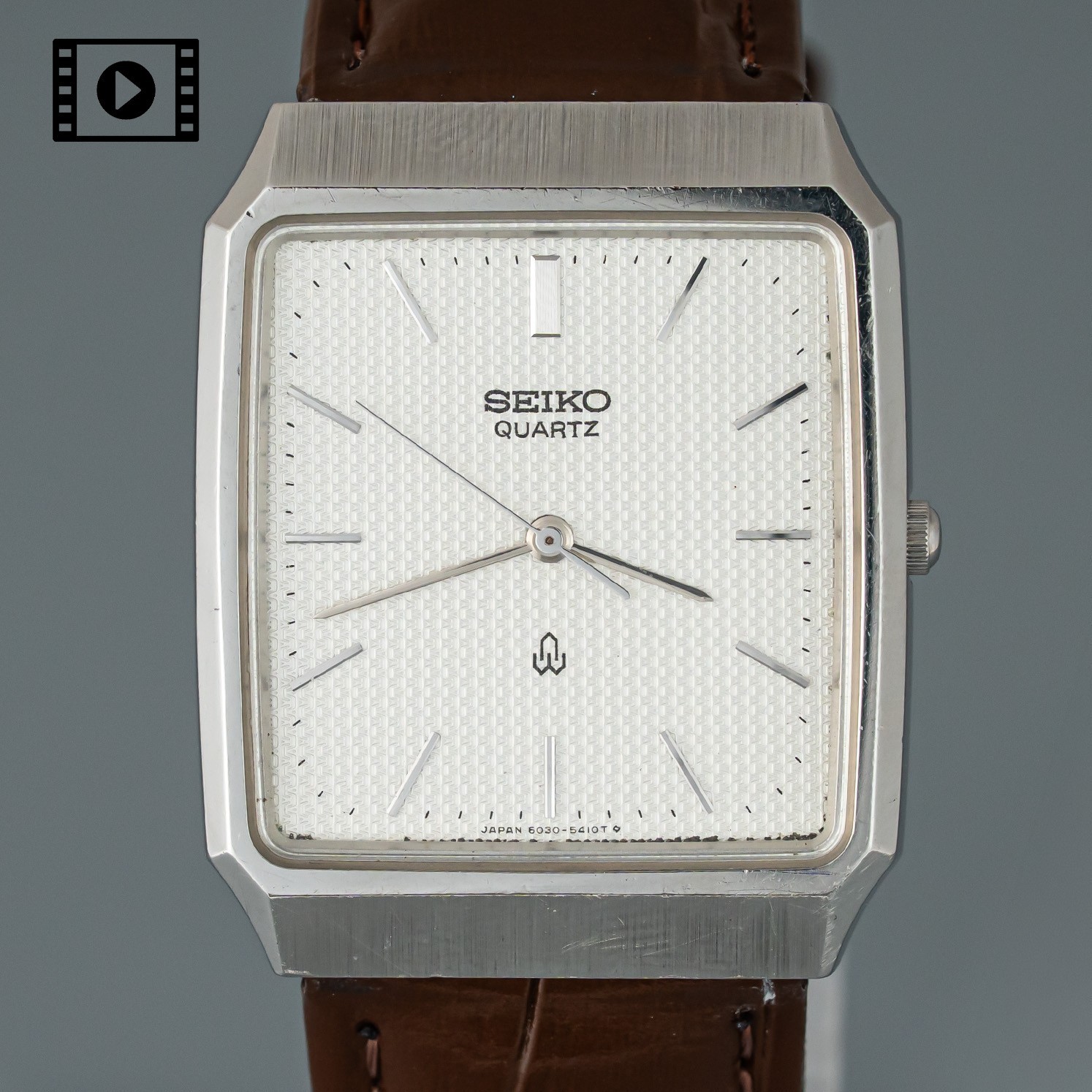 SEIKO SEAGULL 6030-5340 Silver [US Stock] Vintage 1983 Mens Watch Quartz *N.MINT