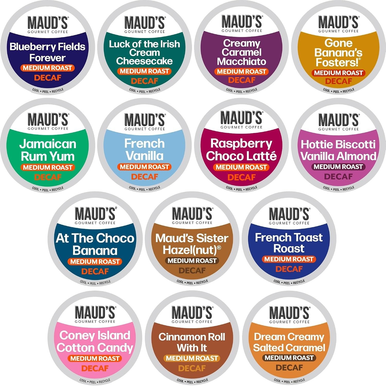 Maud's Super Flavored Decaf Coffee Pods Variety Pack, 160 ct 14 Assorted Flavors