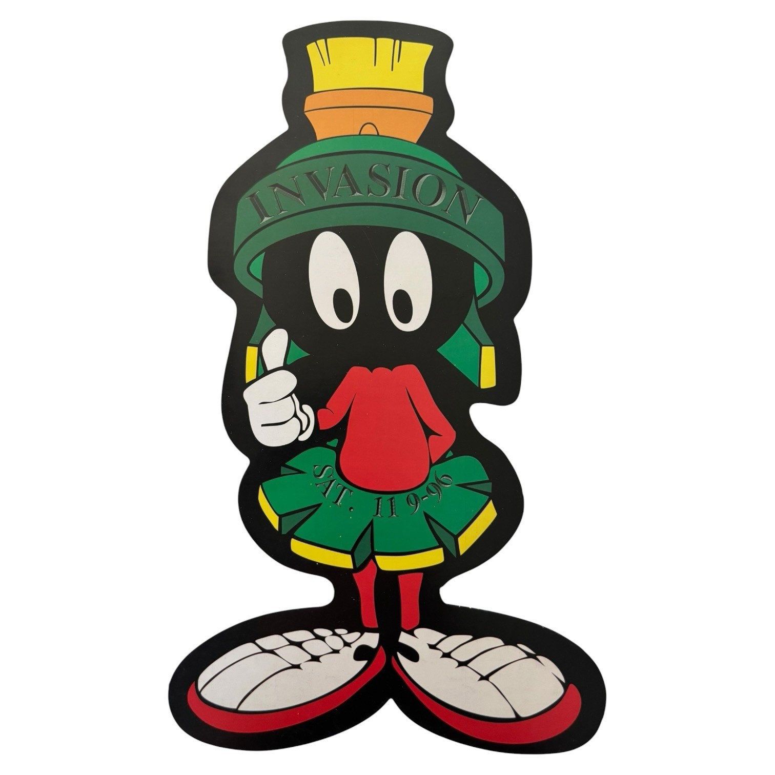 Vintage 1996 Invasion Rave Flyer Marvin Martian Looney Tunes Techno Ephemera