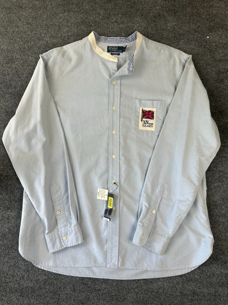 NWT Vintage Polo Ralph Lauren Shirt 2XL Custom Fit Button-Up XIV 1948 Games Mens