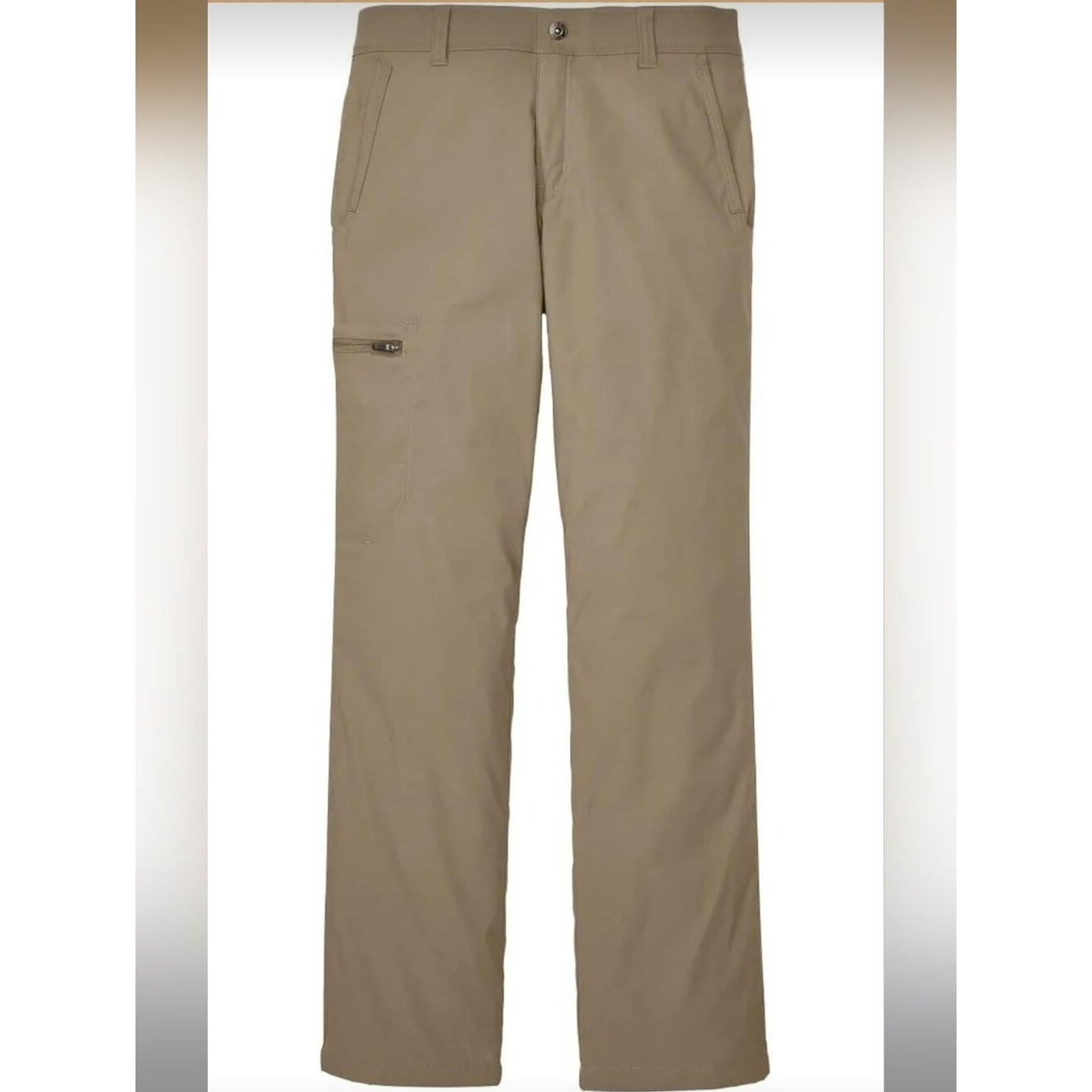 Eddie Bauer NWT Men\'s Tan Straight-Fit Fleece Lined Work Chinos Sz 40 X 32