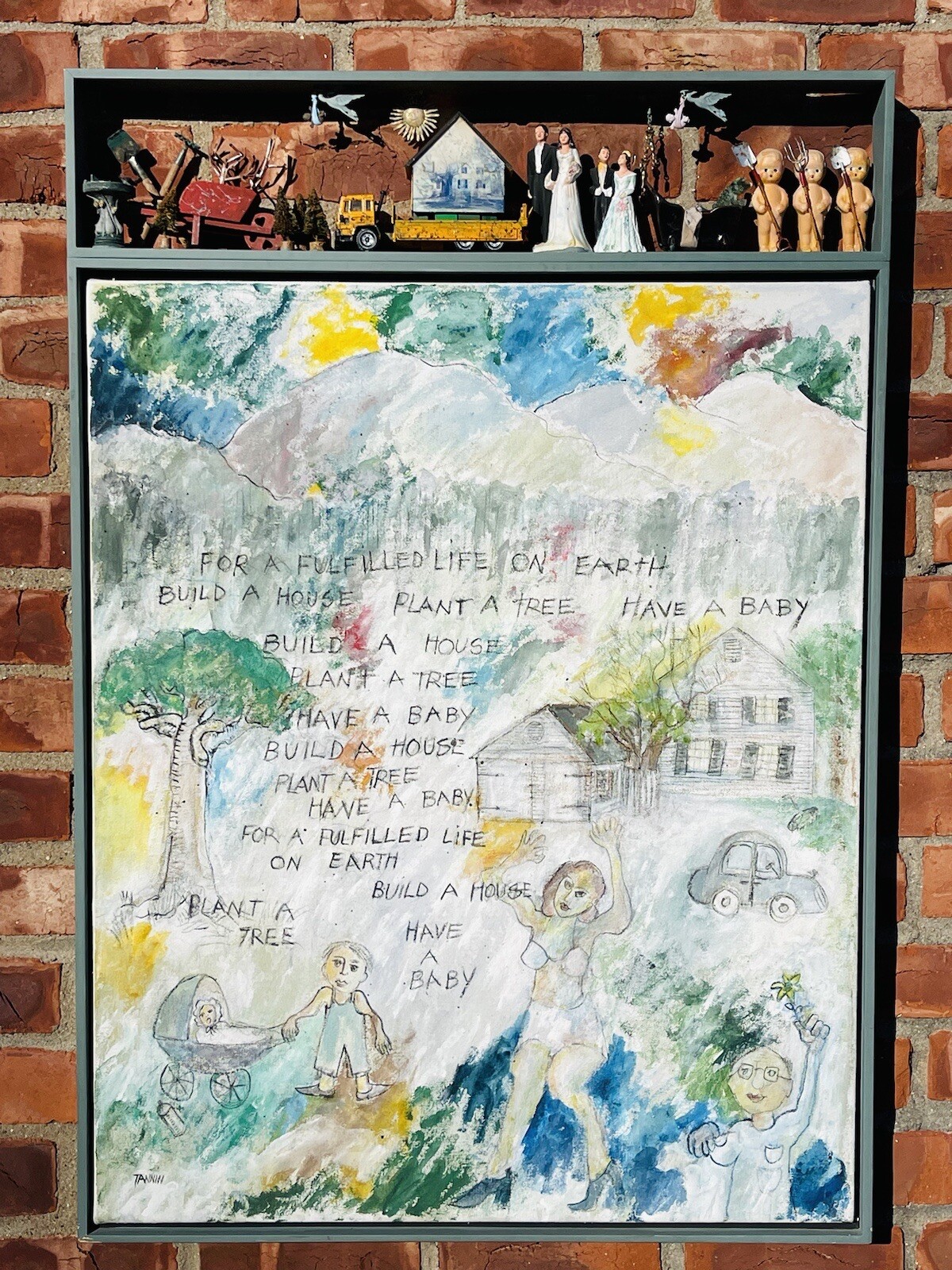 Woodstock NY Non Objective Artist Harriet Tannin Mixed Media Painting 1994