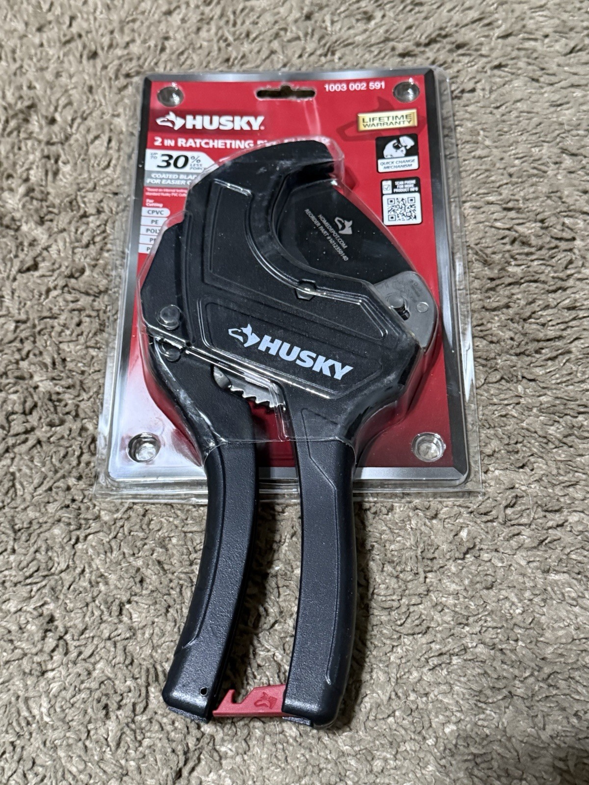 Husky Husky 2 in. Ratcheting PVC Cutter NEW IN PACKAGE Husky Husky 2 in. Ratcheting PVC Cutter NEW IN PACKAGE