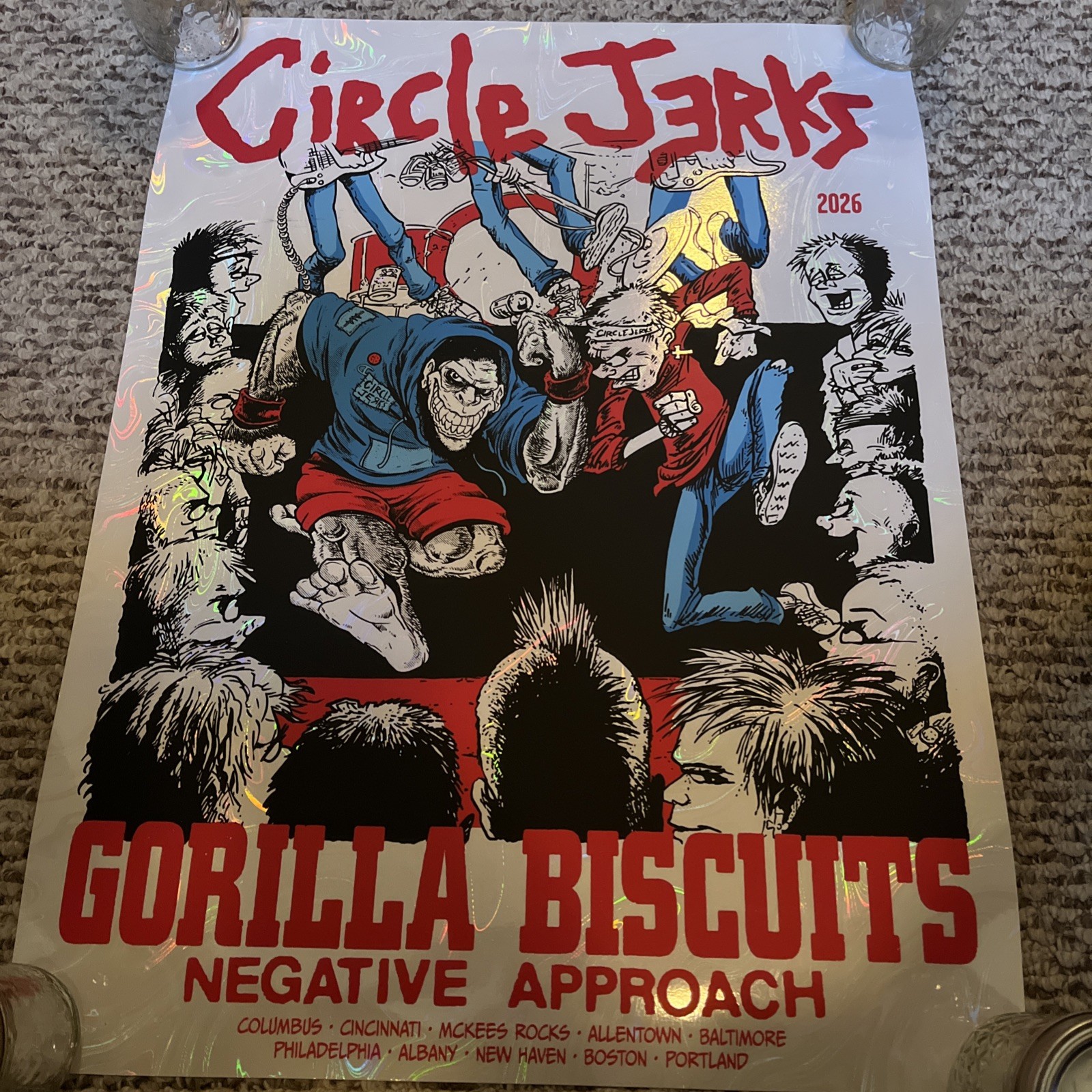 Circle Jerks Gorilla Biscuits Foil 2026 Tour Poster Keith Morris Hardcore Circle Jerks Gorilla Biscuits Foil 2026 Tour Poster Keith Morris Hardcore
