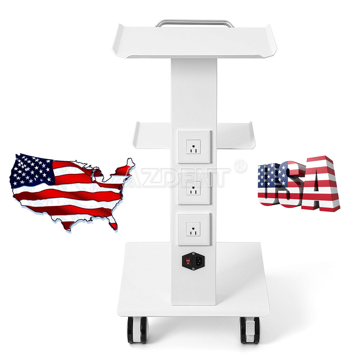 US Dental Medical Mobile Cart Trolley/ Rolling Cabinet Cart with Drawers Office
