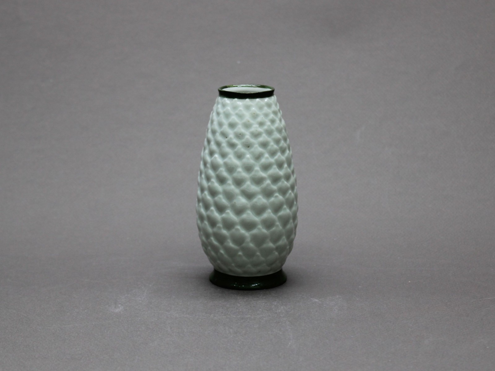 FERNAND LACAF Limoges Porcelain Vase Pine Cone Sculptural French 1950s Vintage