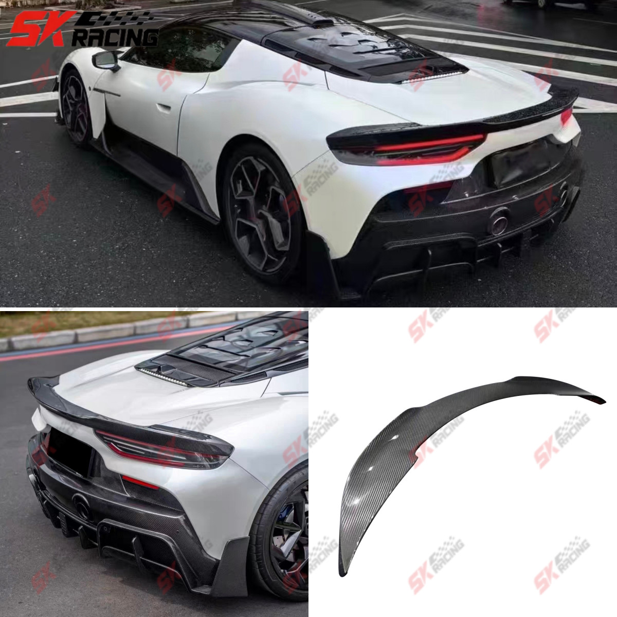Dry Forged Carbon /Wet Twill Carbon Rear Trunk Spoiler Wing For Maserati MC20