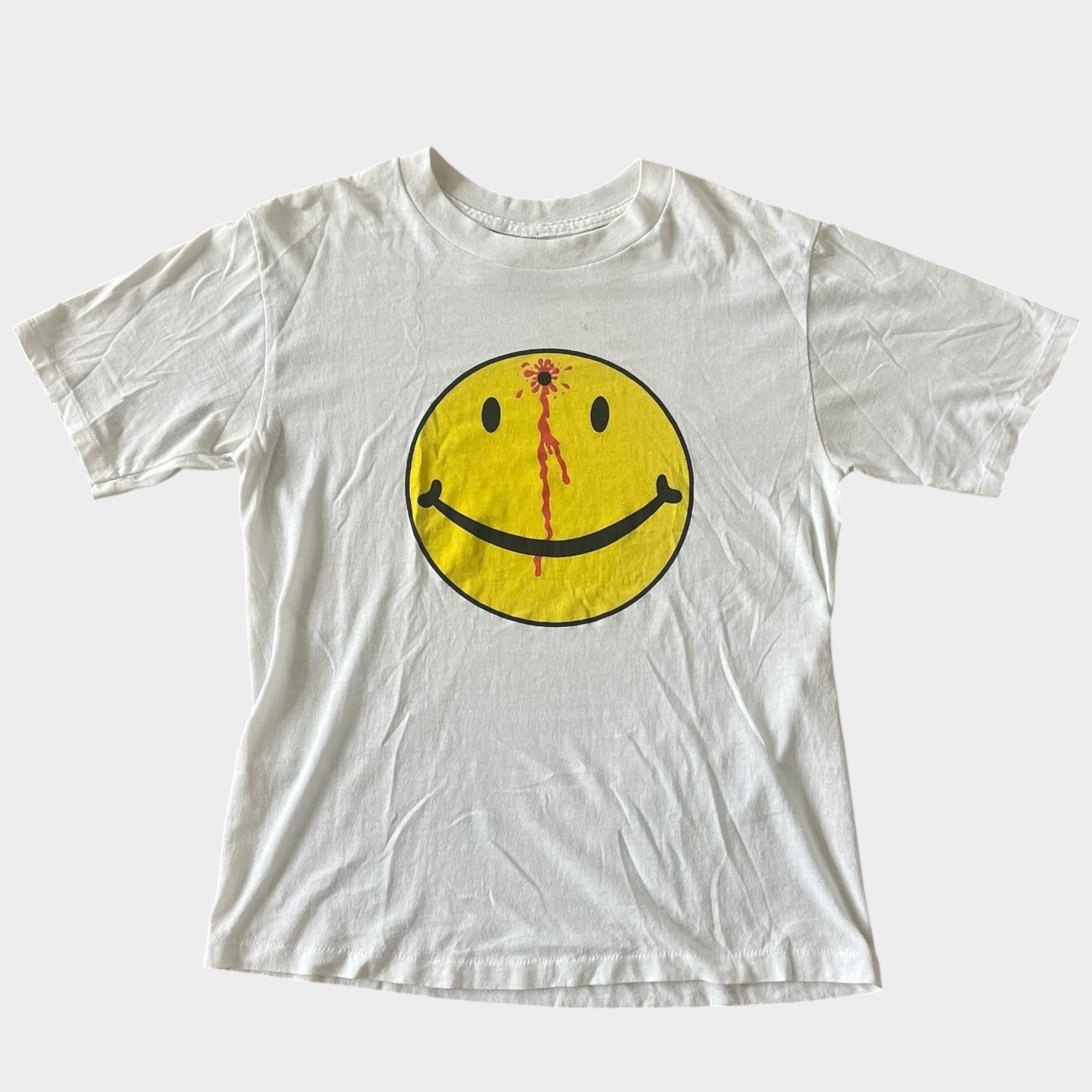 1980\'s Smiley Face Bullet Hole Vintage Tee Shirt S-5XL