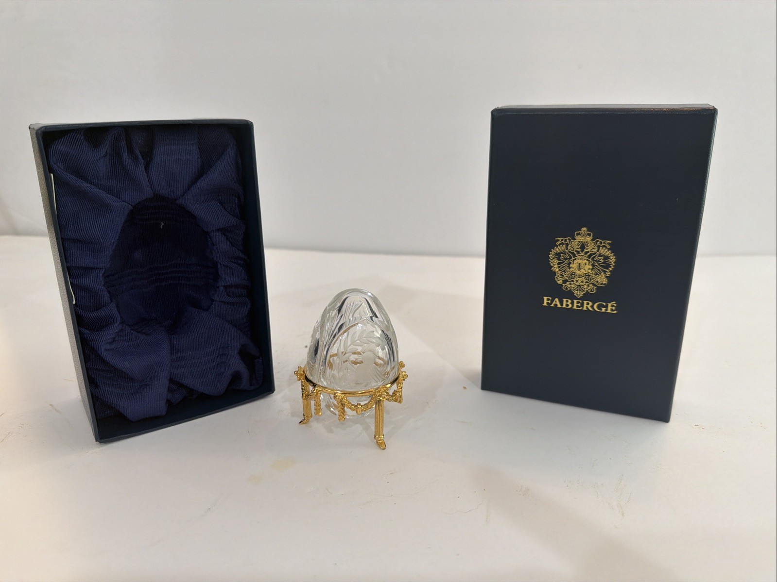 Faberge Crystal egg- Star of the north limited production 1969 hand signed