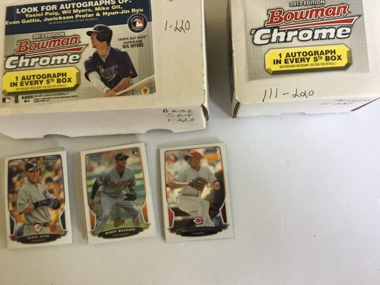 2013 BOWMAN CHROME SETS BASE 220,PROSPECTS 111-220