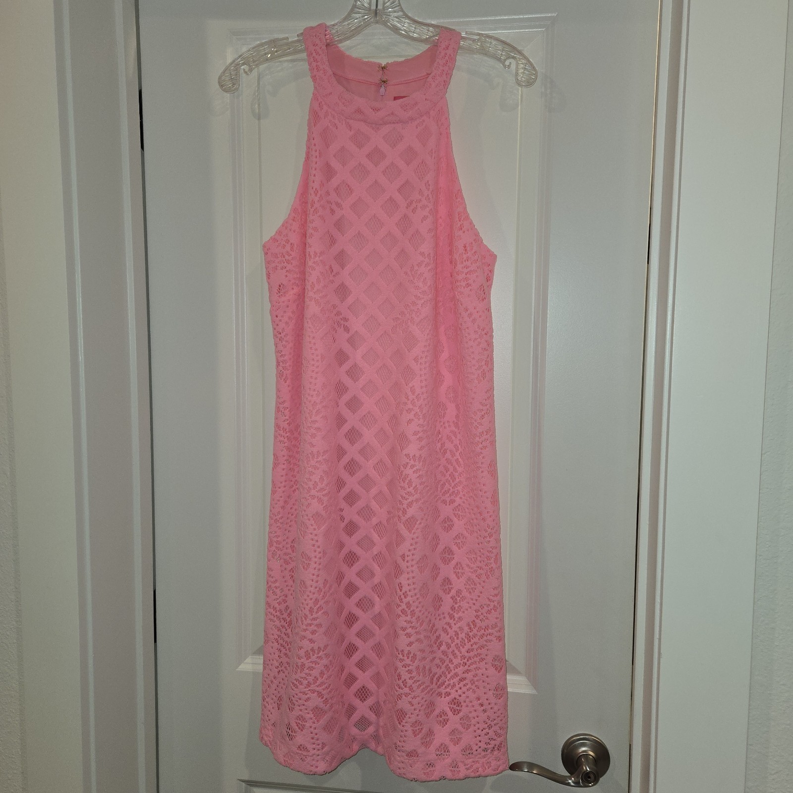 LILLY PULITZER Rayanne Lace Sleeveless Shift Dress, Pelican Pink (Size L) LILLY PULITZER Rayanne Lace Sleeveless Shift Dress, Pelican Pink (Size L)