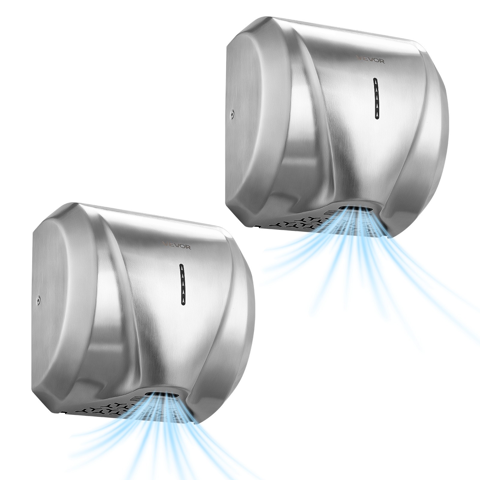 VEVOR Hand Dryer 2 Pack 1800W Bathroom Air Dryer Automatic Stainless Steel