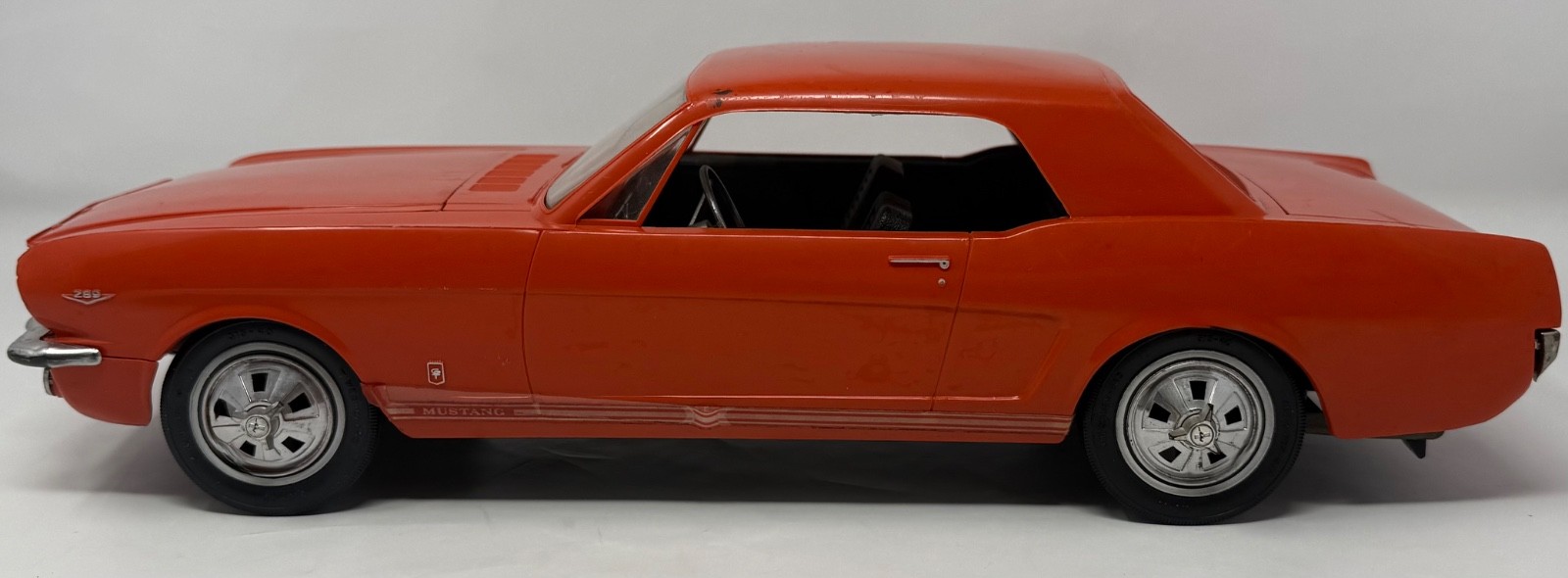 Vintage 1966 Wen-Mac AMF Ford Mustang GT 2+2 Battery Operated Toy Car Orange