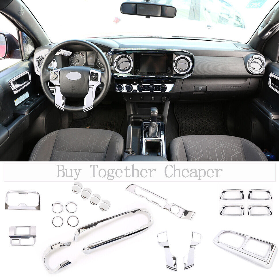 24PCS Silver Interior Central Control kit Set Trim For Toyota Tacoma 16-22