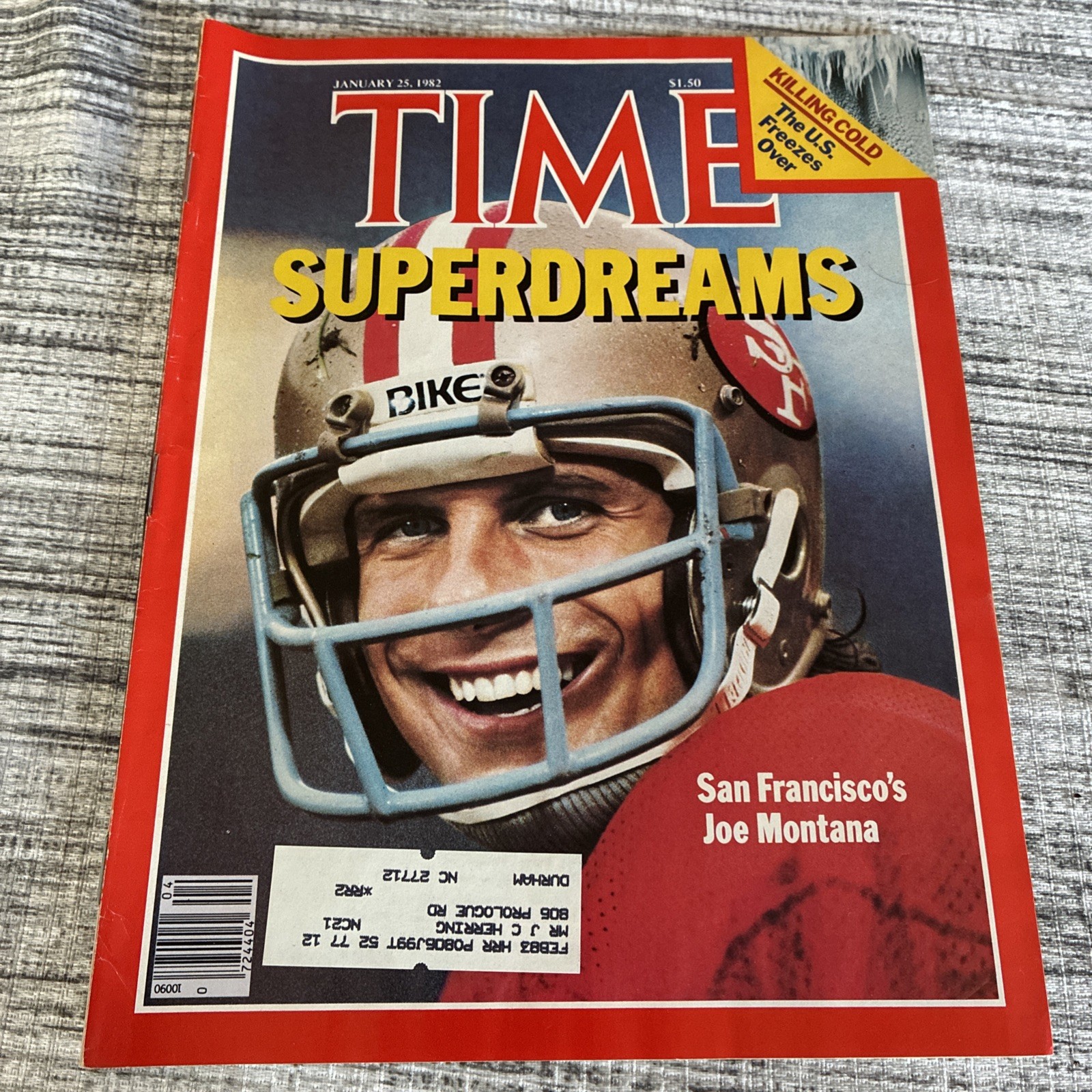 VINTAGE TIME MAGAZINE Newsstand January 25, 1982 JOE MONTANA San Francisco 49ers