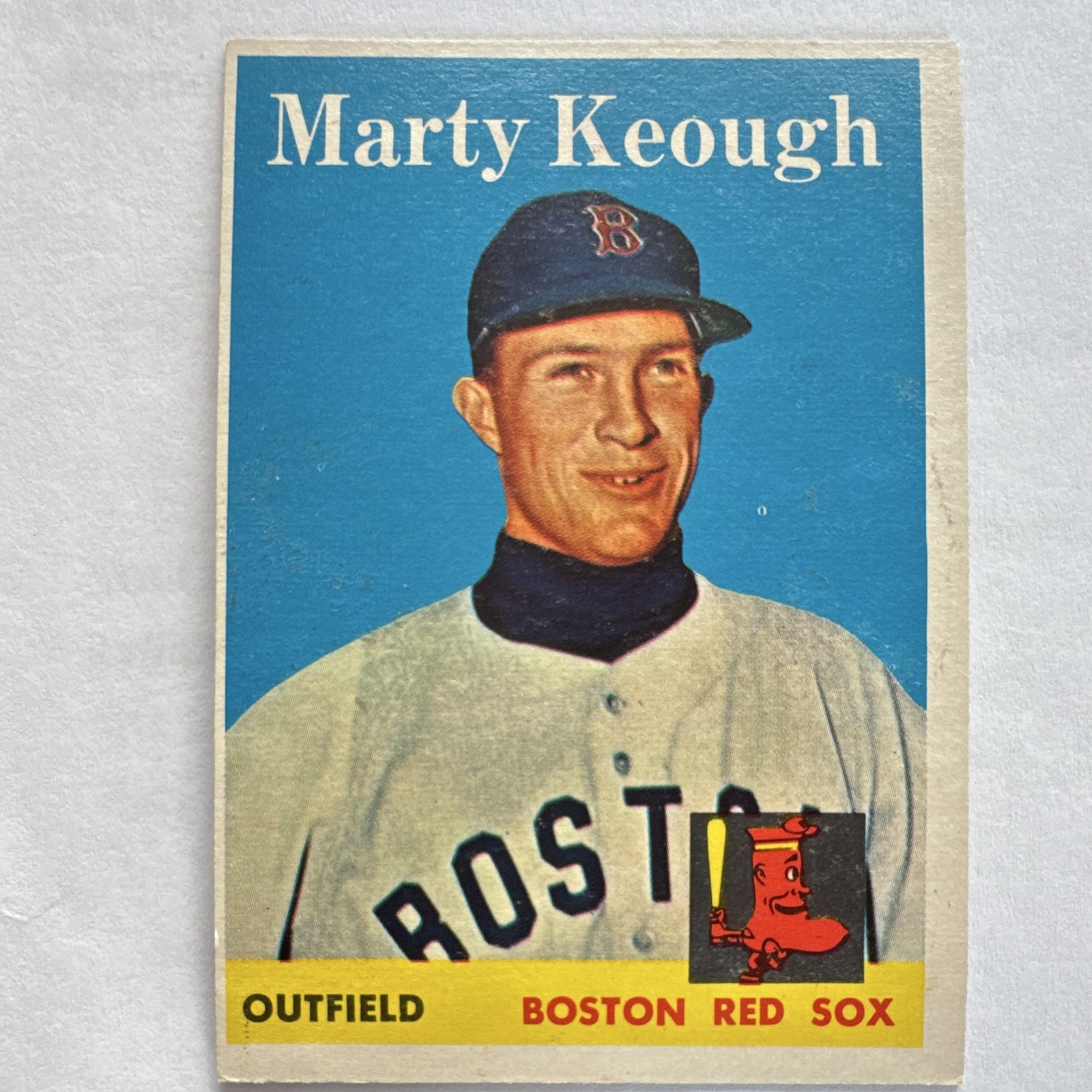 Topps 1958 #371 Marty Keough Boston Red Sox MLB Baseball Card RC, Base