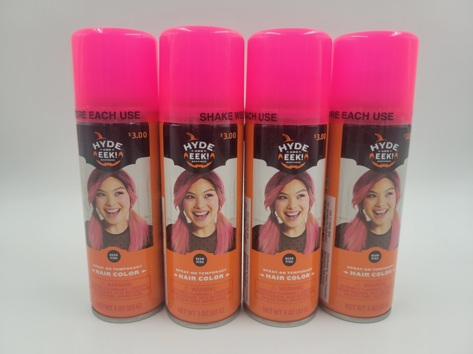 Hyde and EEK Boutique Spray on Temporary Pink Hair Color Lot Of 4
