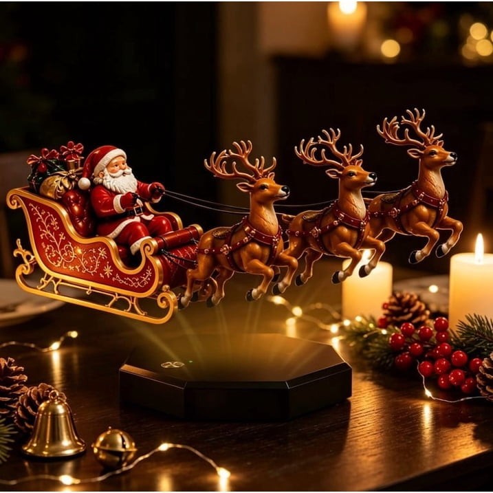 Levitation Santa Sleigh Display Floating Christmas Santa Claus Reindeer Decor... Levitation Santa Sleigh Display Floating Christmas Santa Claus Reindeer Decor...