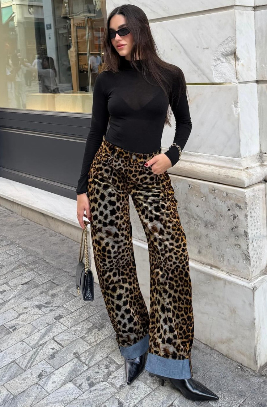 Zara Limited Edition Flocked Animal Leopard Print Trousers UK8 UK14 9632/249 New
