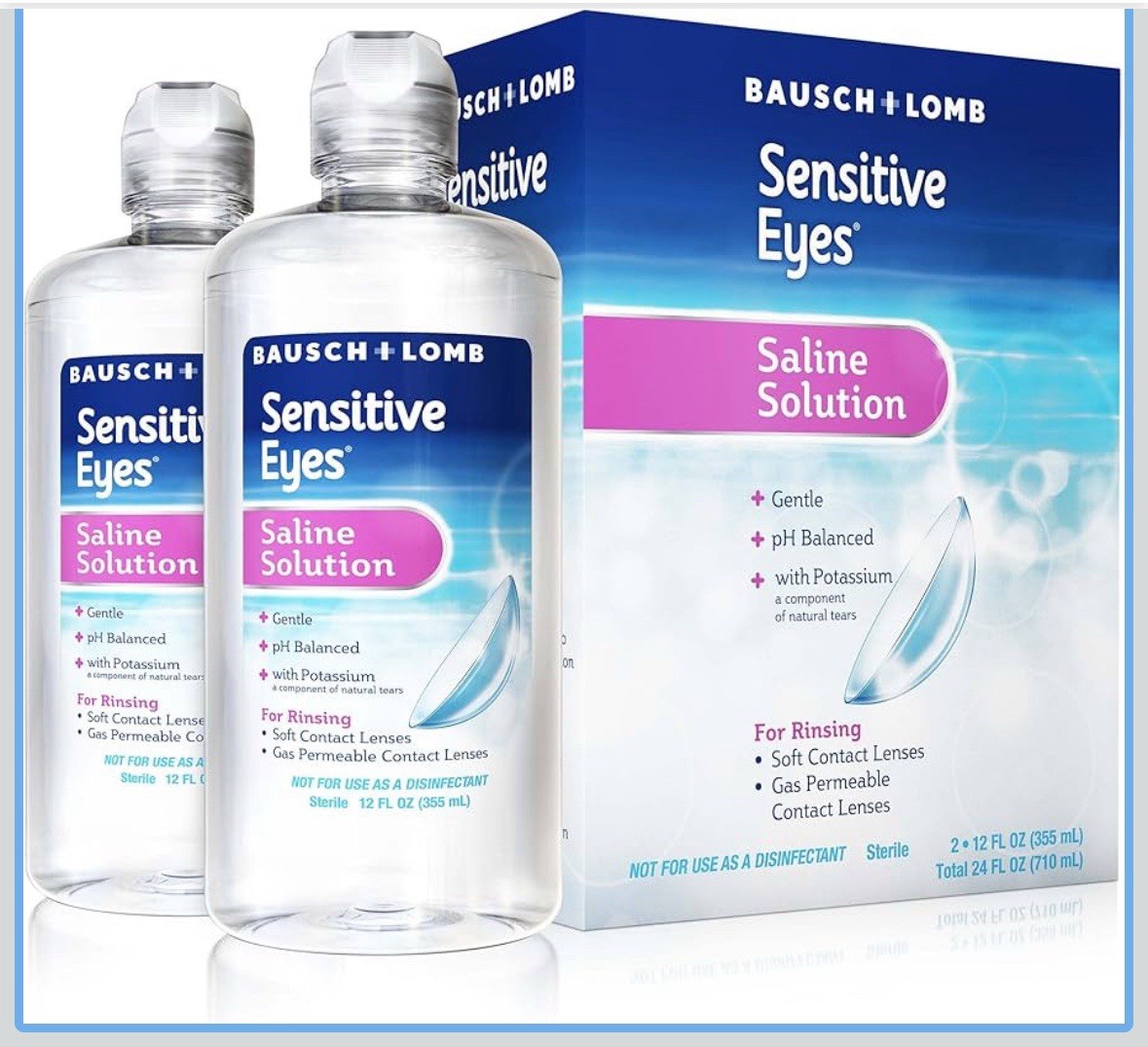 Bausch + Lomb Sensitive Eyes Saline Solution 12 Fl Oz (Pack Of 2) Bausch + Lomb Sensitive Eyes Saline Solution 12 Fl Oz (Pack Of 2)