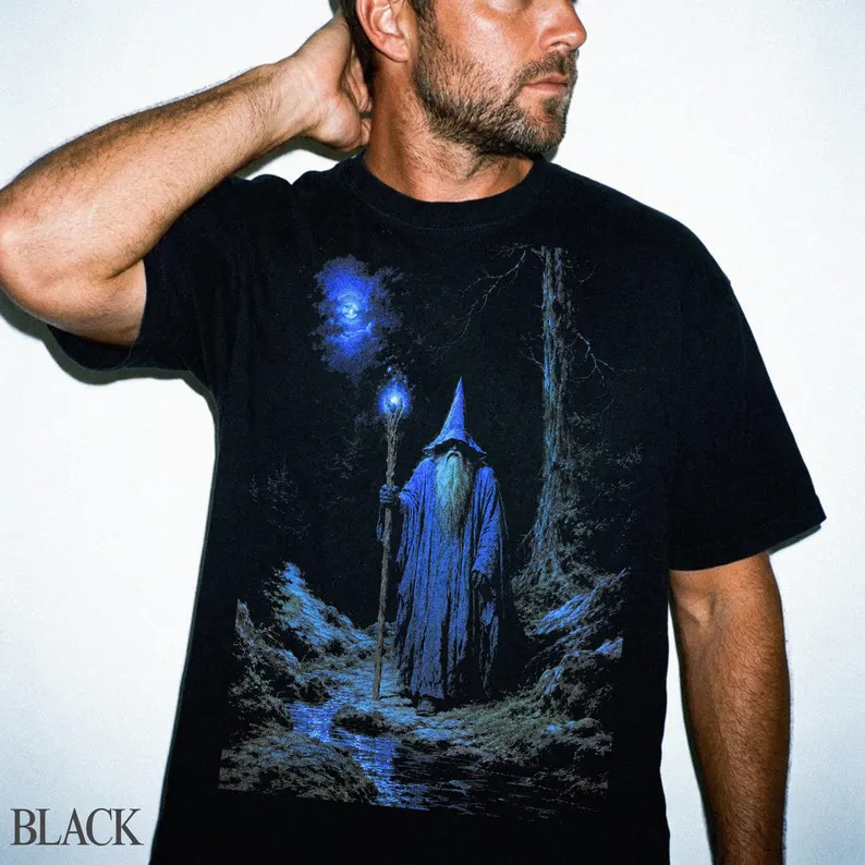 Dark Wizard Fantasy Mage Magic Graphic Comfort Tee