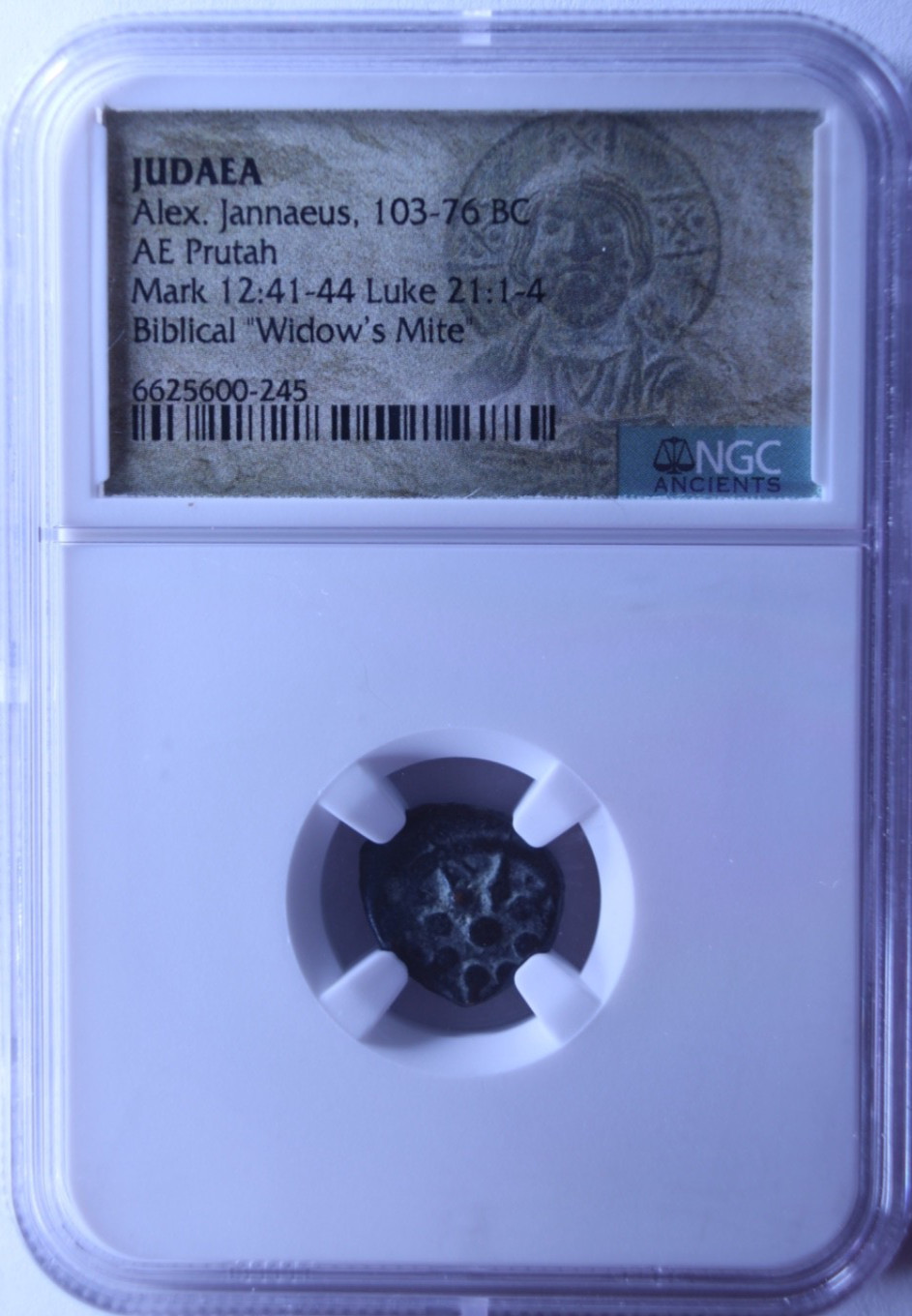Biblical Widow's Mite Judaea Alexander Jannaeus AE Prutah 103-76 BC NGC Ancients