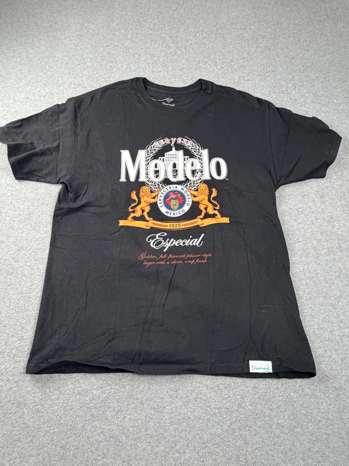 Diamond Supply Co Modelo Especial Mens T-Shirt L Black Beer Logo Graphic Tee Diamond Supply Co Modelo Especial Mens T-Shirt L Black Beer Logo Graphic Tee
