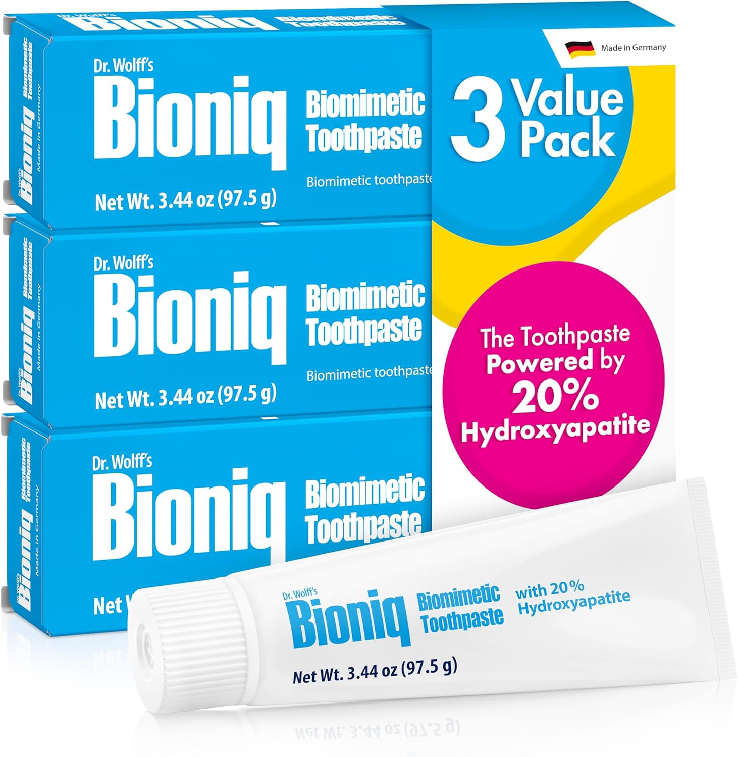 Bioniq Classic 20% Hydroxyapatite Toothpaste 3.44 Oz | bioHAP and Fluoride Free Bioniq Classic 20% Hydroxyapatite Toothpaste 3.44 Oz | bioHAP and Fluoride Free