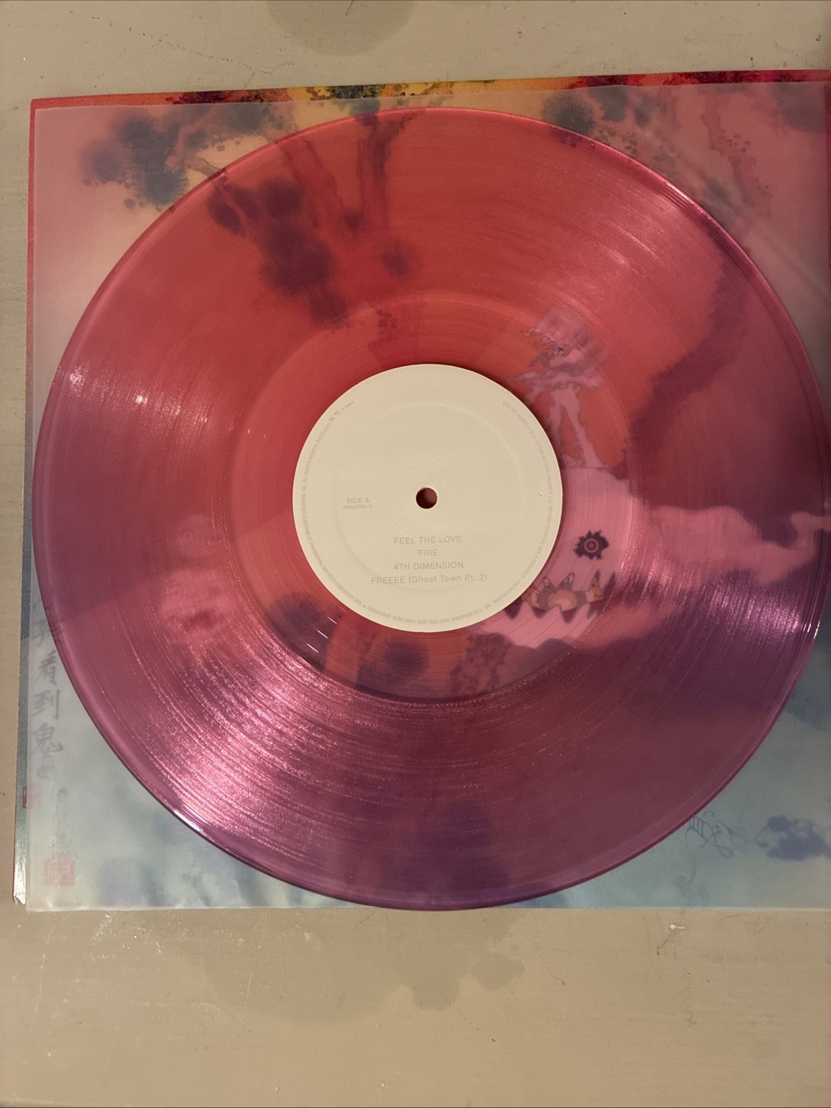 Kids See Ghosts Translucent Pink Vinyl 2018 Kanye West Kid Cudi Fair Condition Kids See Ghosts Translucent Pink Vinyl 2018 Kanye West Kid Cudi Fair Condition