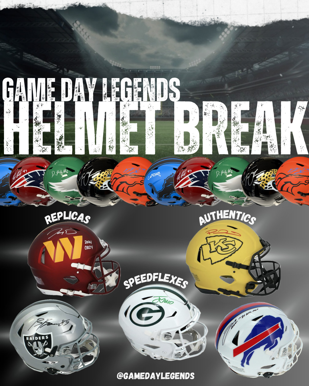 Full Size Helmet Divisional Break (No Win Guaranteed) Game Day Legends