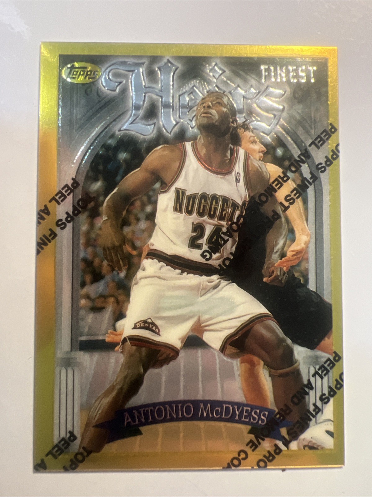 1996-97 Topps Finest Basketball ANTONIO MCDYESS Gold Rare Denver Nuggets #275 1996-97 Topps Finest Basketball ANTONIO MCDYESS Gold Rare Denver Nuggets #275