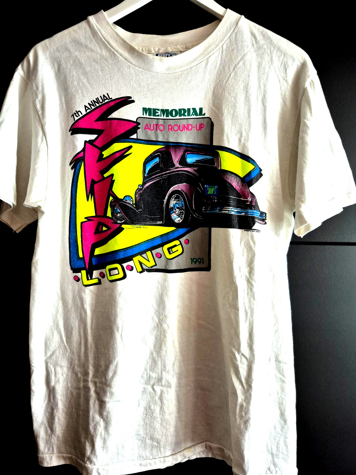 True Vintage 1991 T Shirt Andy`s Tee Shirts Car Graphic Hanes Beefy T Hot Rod