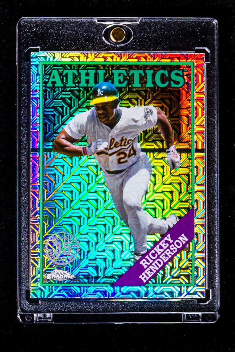 Rickey Henderson RARE MOJO REFRACTOR RETRO CARD Athletics HALL OF FAME HOF