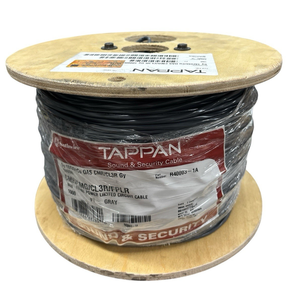 Southwire/Tappan R40003-1A 18/3C Communication/Alarm Cable CMR Gray 1000ft