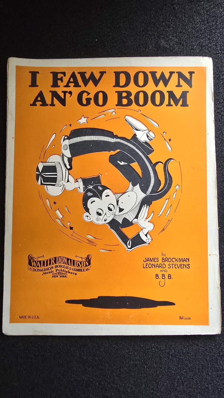 Vintage 1928 I Faw Down An\' Go Boom Sheet Music Novelty Jazz Age Fox Trot