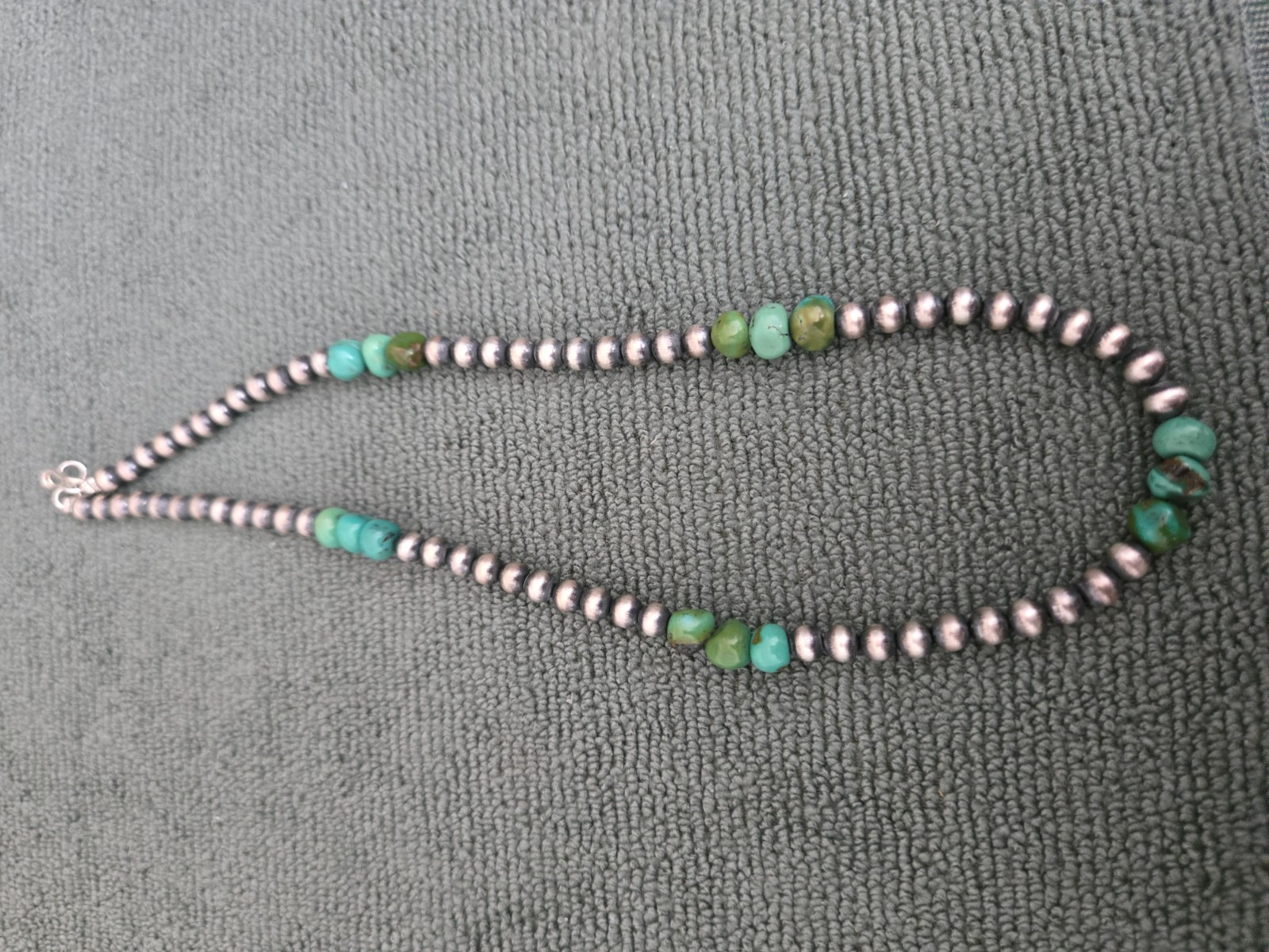 Chaco Canyon green and blue turquoise and navajo pearl bead 15\ Chaco Canyon green and blue turquoise and navajo pearl bead 15\
