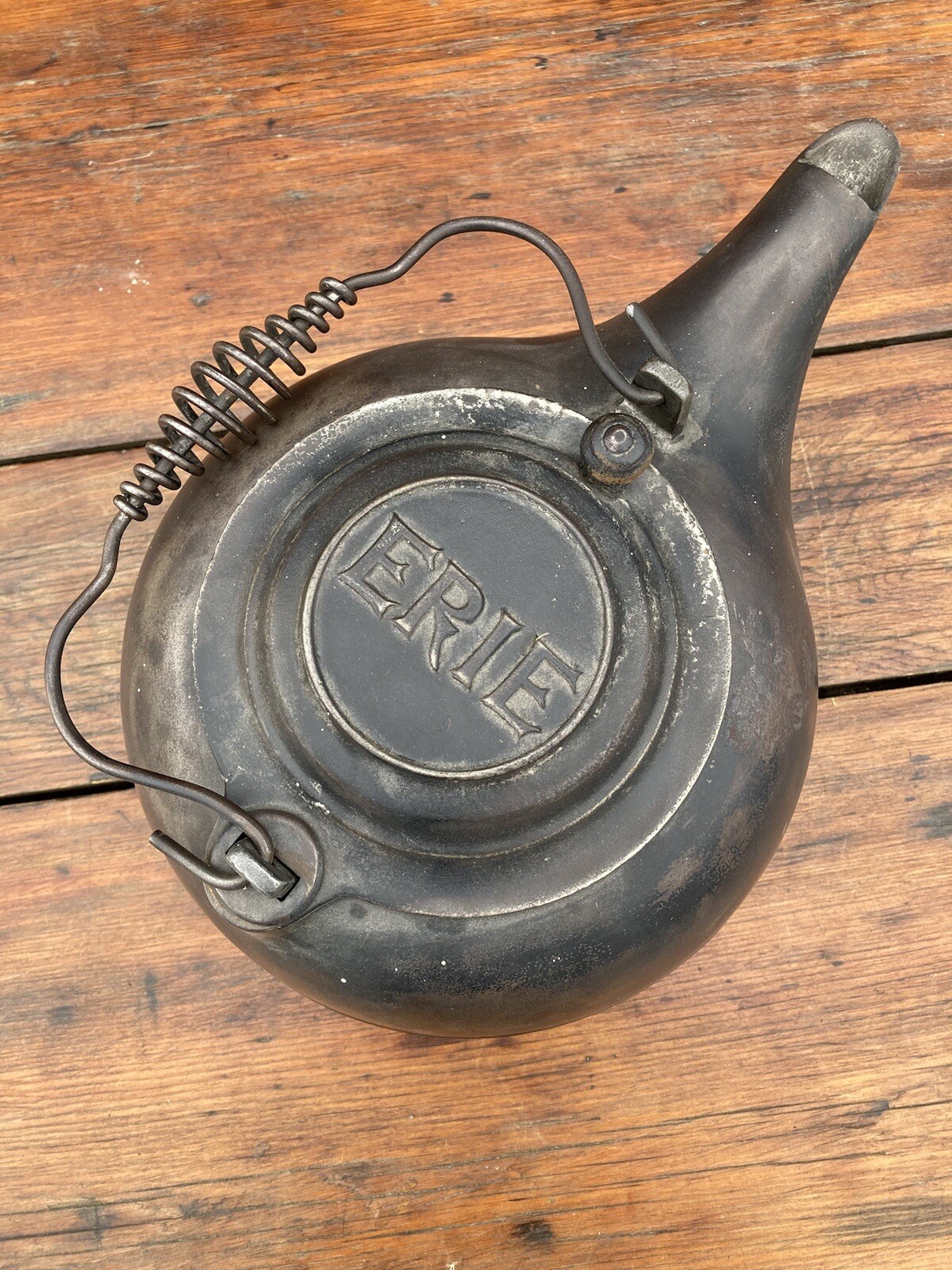 Pre Griswold Erie Cast Iron Tea Kettle Pre Griswold Erie Cast Iron Tea Kettle