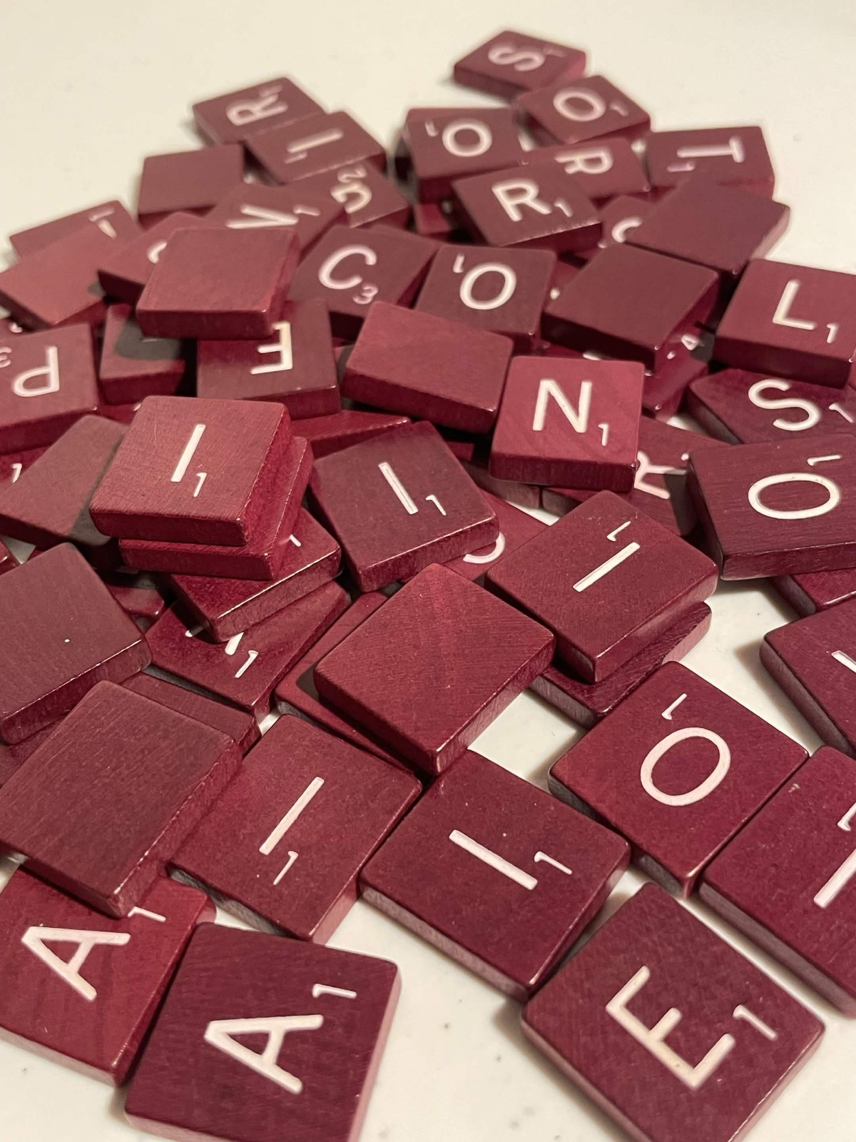 Genuine SCRABBLE DELUXE Letter Tiles Red/Maroon Replacement Pieces Vintage UPICK Genuine SCRABBLE DELUXE Letter Tiles Red/Maroon Replacement Pieces Vintage UPICK