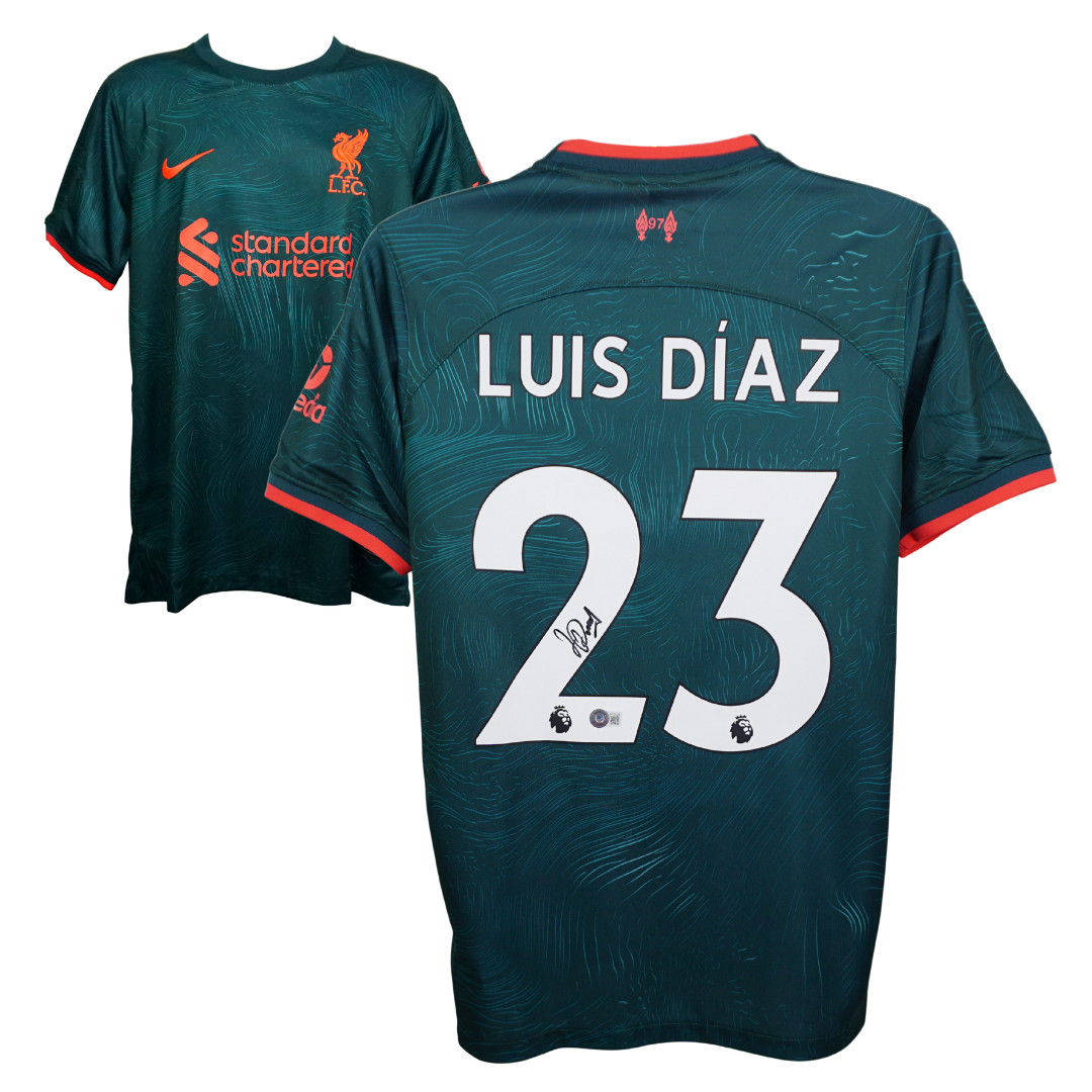 Luis Diaz Signed Liverpool FC Away Soccer Jersey #23 with Beckett COA