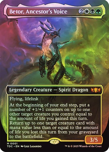 Betor, Ancestor\'s Voice (Borderless) Foil NM MTG Commander: Tarkir: Dragonstorm Betor, Ancestor\'s Voice (Borderless) Foil NM MTG Commander: Tarkir: Dragonstorm