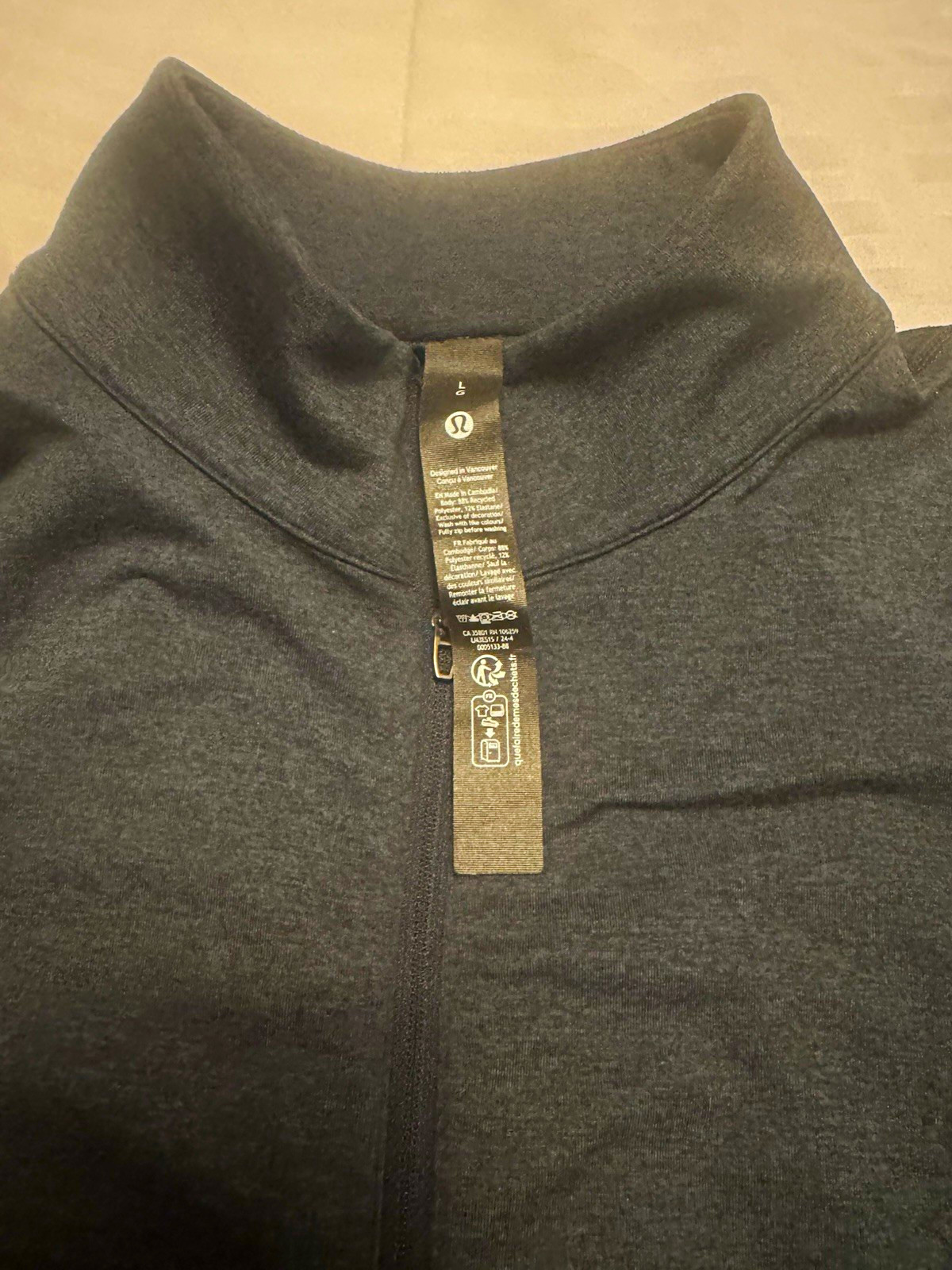 Lululemon Metal Vent Tech Men’s Heathered blue Long Sleeve 1/4 Zip Mock Neck L Lululemon Metal Vent Tech Men’s Heathered blue Long Sleeve 1/4 Zip Mock Neck L