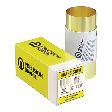 Precision Brand 17415 Shim Stock, Roll, Brass, 0.0100 In, 6 In Precision Brand 17415 Shim Stock, Roll, Brass, 0.0100 In, 6 In