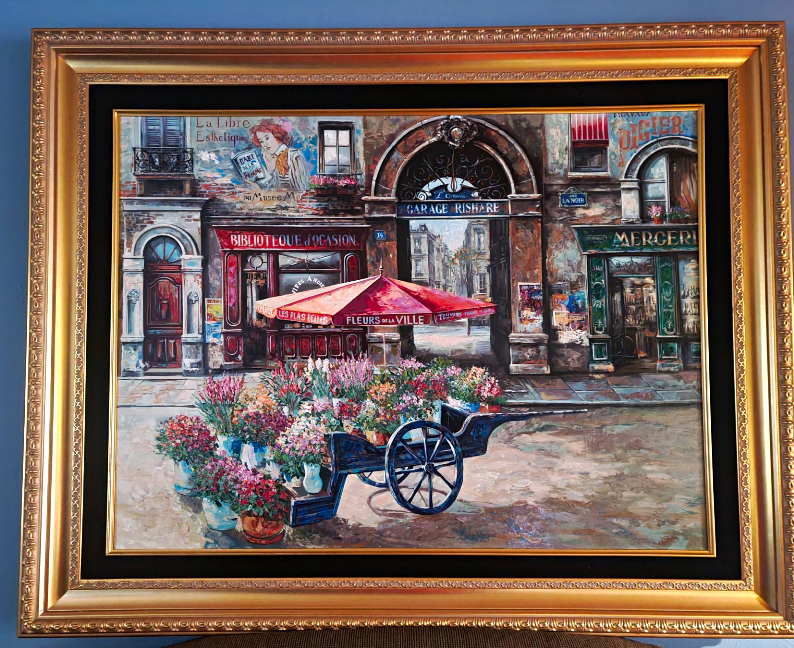 Fleurs de la Ville Signed Framed , hand-embellished on canvas. Fleurs de la Ville Signed Framed , hand-embellished on canvas.