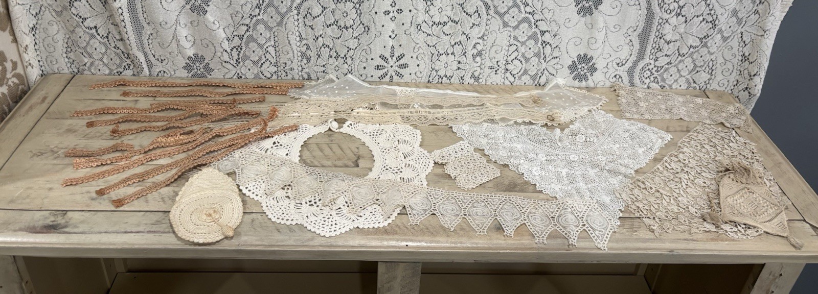 large assortment of Vintage Victorian lace/trim 