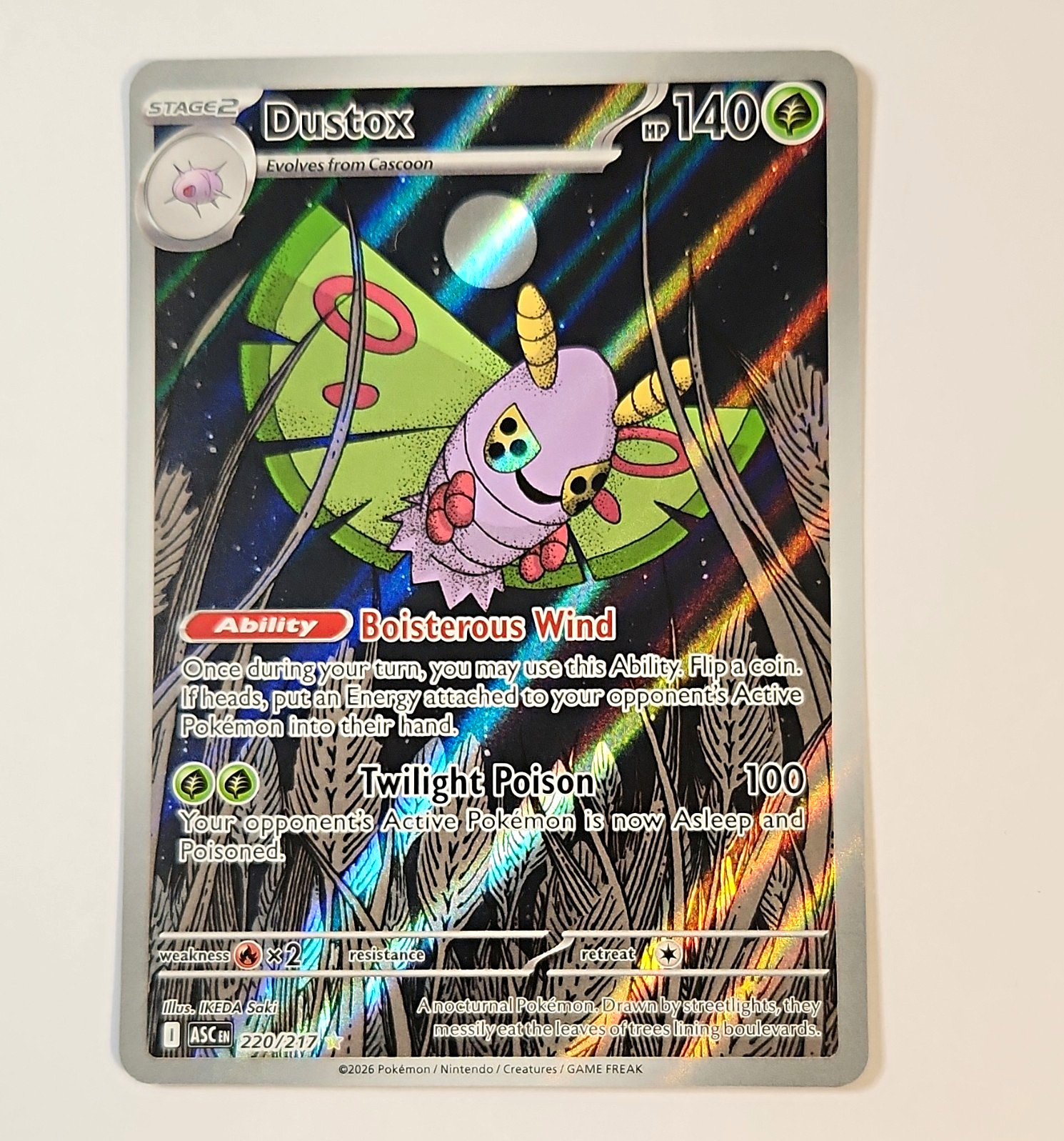 Pokemon TCG Dustox 220/217 Ascension English Holo Full Art Stage 2 HP140