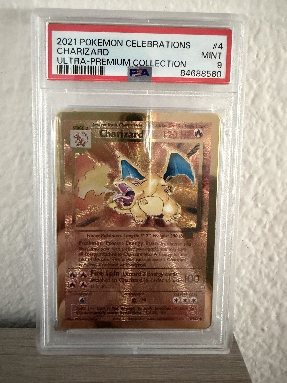 Pokemon 2021 Celebrations Charizard #4/004 Metal Holo Promo PSA 9